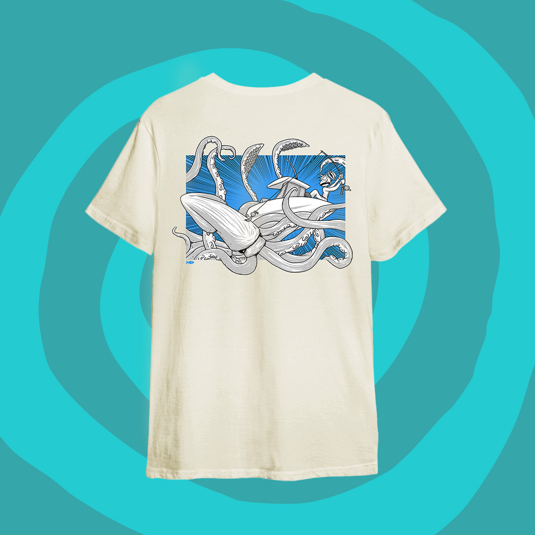 Fisch Tee - Squid Cream & Blue