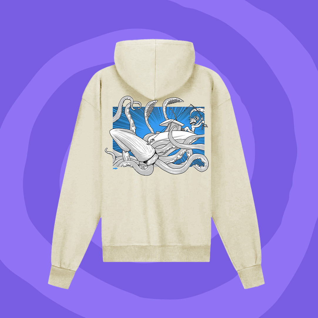 Fisch Hoodie - Squid - Cream & Blue