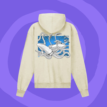 Fisch Hoodie - Squid - Cream & Blue