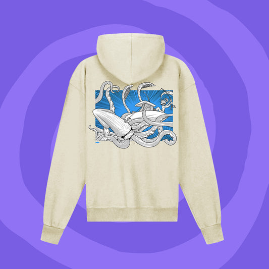 Fisch Hoodie - Squid - Cream & Blue